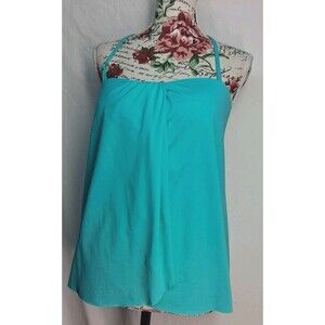 Tempt Me Womens Med Aqua Blue Swimsuit Top Beach Resortwear Tropical Pool New